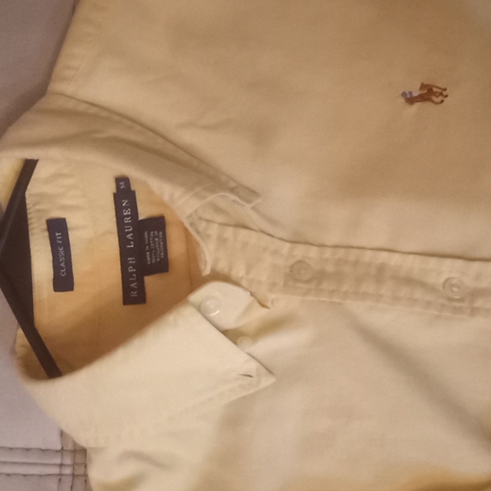 Yellow Polo Button Up  size 14 ( M , kids)